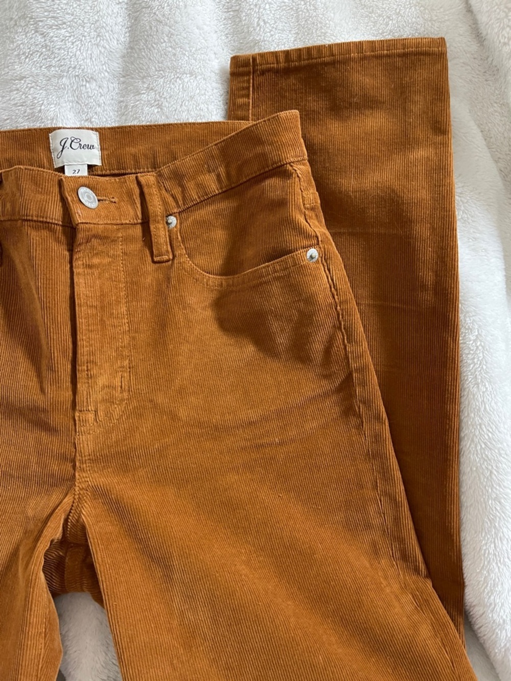 J. Crew Caramel Rust Corduroy Vintage Strait 27R/9” Rise - Picture 4 of 4